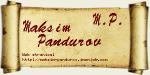 Maksim Pandurov vizit kartica